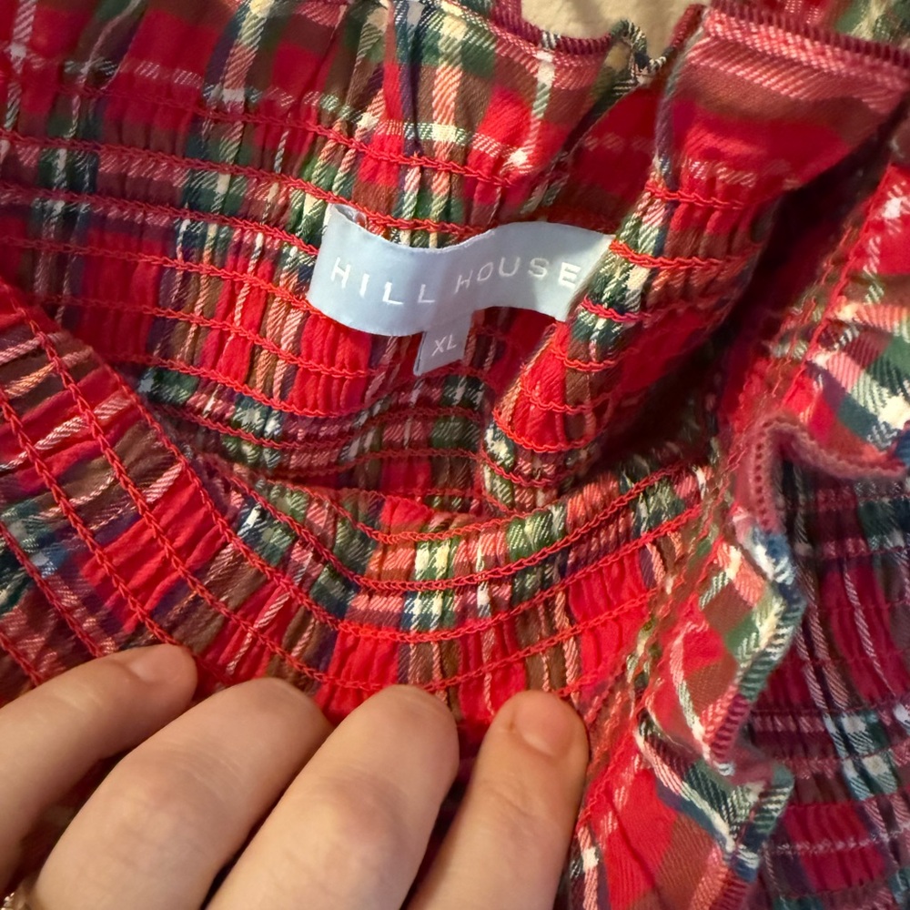 Hill House Nesli Red and Green Tartan Dress - Picture 4 of 5